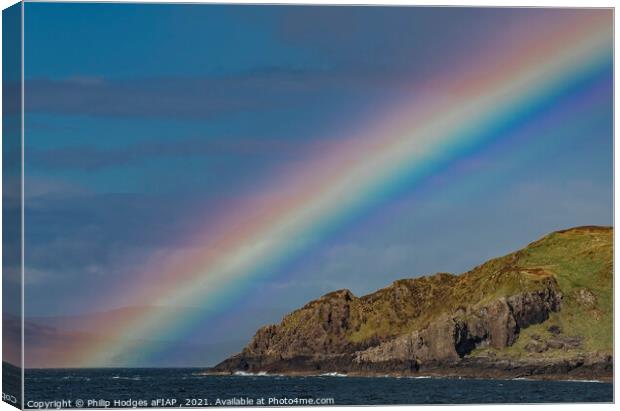 Rainbow over Loch Buie Canvas Print by Philip Hodges aFIAP ,