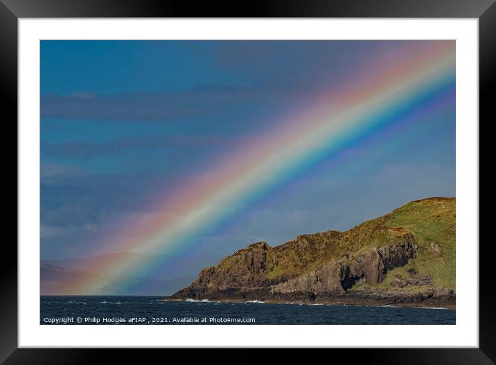 Rainbow over Loch Buie Framed Mounted Print by Philip Hodges aFIAP ,