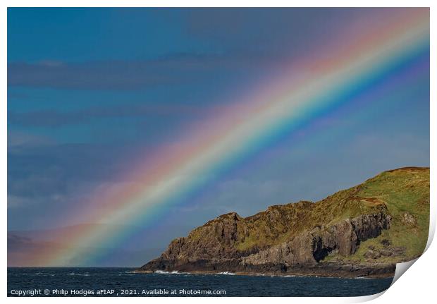 Rainbow over Loch Buie Print by Philip Hodges aFIAP ,