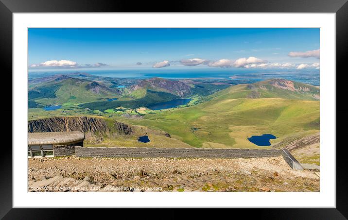 Snowdon Summit Cafe  Framed Mounted Print by Adrian Evans