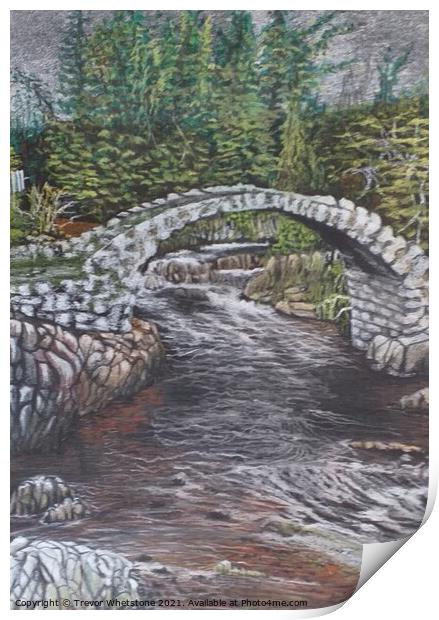 Old Packhorse Bridge, Carrbridge, Scotland Print by Trevor Whetstone