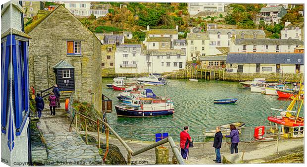 Polperro In Winter Canvas Print by Peter F Hunt
