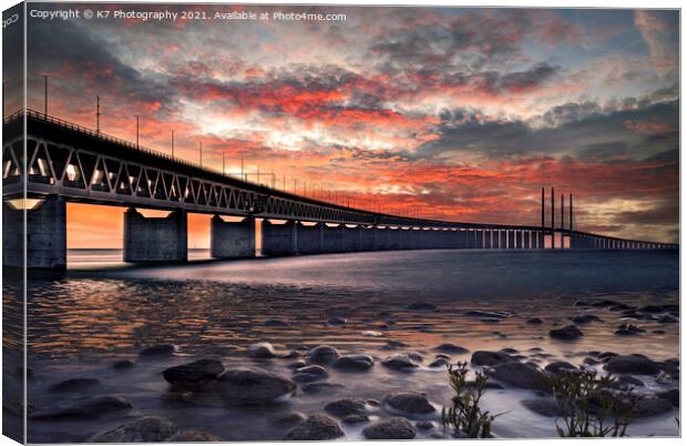 The Majestic Oresund Bridge Canvas Print by K7 Photography