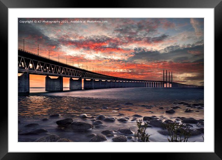 The Majestic Oresund Bridge Framed Mounted Print by K7 Photography