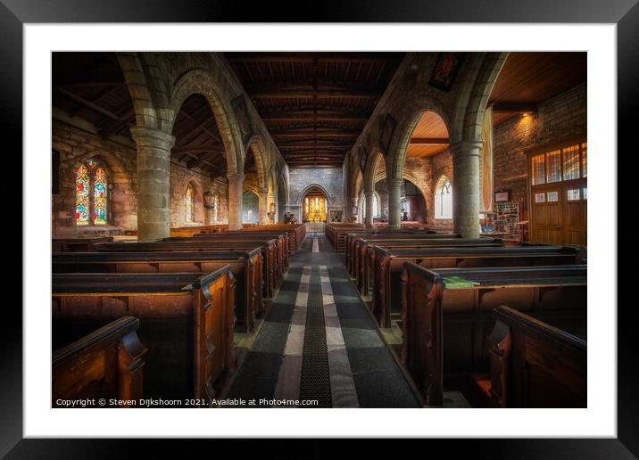 Inside a church in the UK, Newcastle Framed Mounted Print by Steven Dijkshoorn