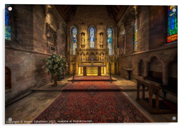 St Aidan- church in Bamburgh, Newcastle Acrylic by Steven Dijkshoorn