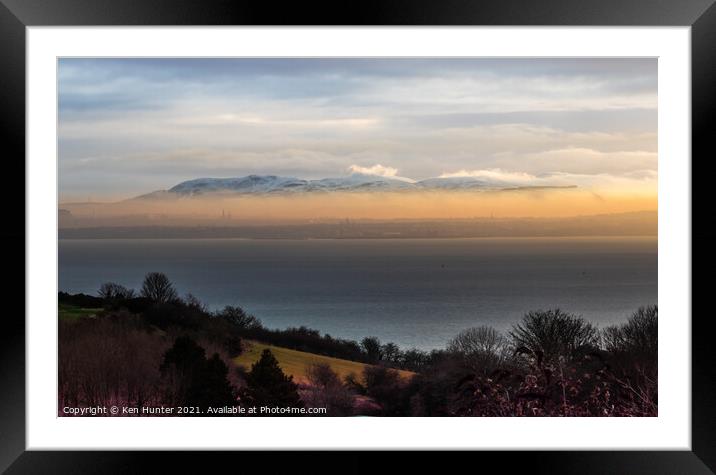 Auld Reekie In Mist - Edinburgh Framed Mounted Print by Ken Hunter