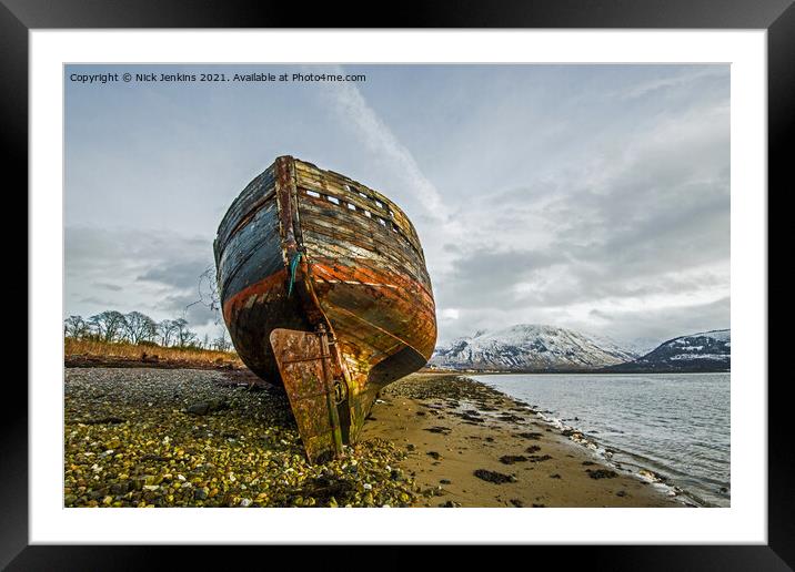The Corpach Wreck or MV Dayspring Corpach Framed Mounted Print by Nick Jenkins
