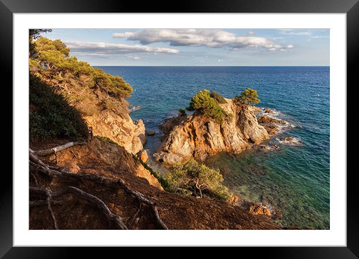 Costa Brava Coastlline of Mediterranean Sea in Spain Framed Mounted Print by Artur Bogacki