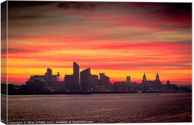 Liverpool Sunrise #1 Canvas Print by Peter O'Reilly