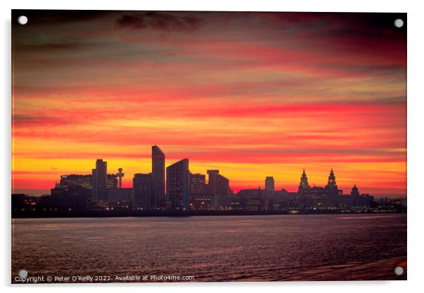 Liverpool Sunrise #1 Acrylic by Peter O'Reilly