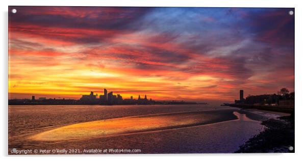 Liverpool Sunrise #2 Acrylic by Peter O'Reilly