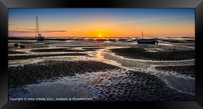 Sunset at Meols Framed Print by Peter O'Reilly