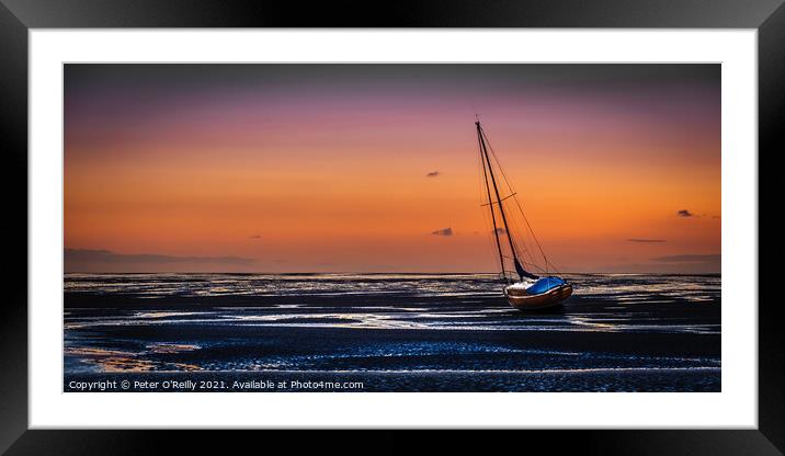 Sunset Afterglow at Meols Framed Mounted Print by Peter O'Reilly