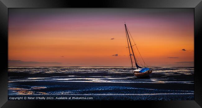 Sunset Afterglow at Meols Framed Print by Peter O'Reilly