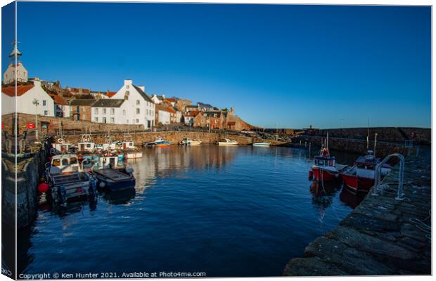 Old Crail Fishing Harbour at Rest Canvas Print by Ken Hunter