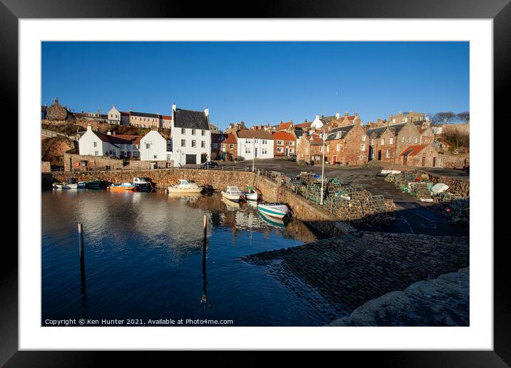 Crail Harbour in Sunshine Framed Mounted Print by Ken Hunter