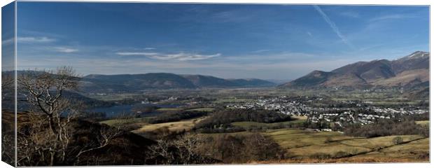 View over Keswick from Walla Crag  Canvas Print by Peter Wiseman