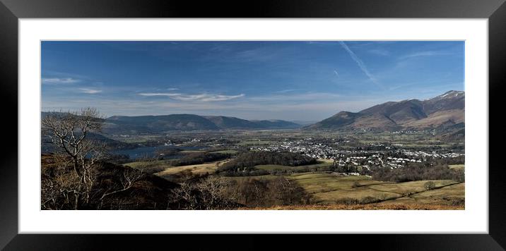 View over Keswick from Walla Crag  Framed Mounted Print by Peter Wiseman