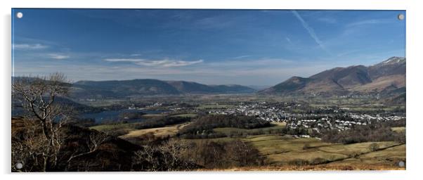 View over Keswick from Walla Crag  Acrylic by Peter Wiseman