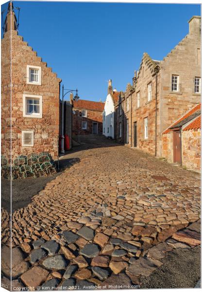 Crail Harbour Streetscape Canvas Print by Ken Hunter