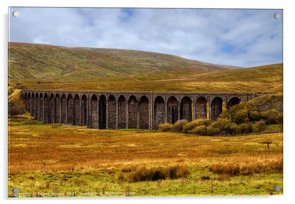 Ribblehead Viaduct Yorkshire Dales Acrylic by Diana Mower