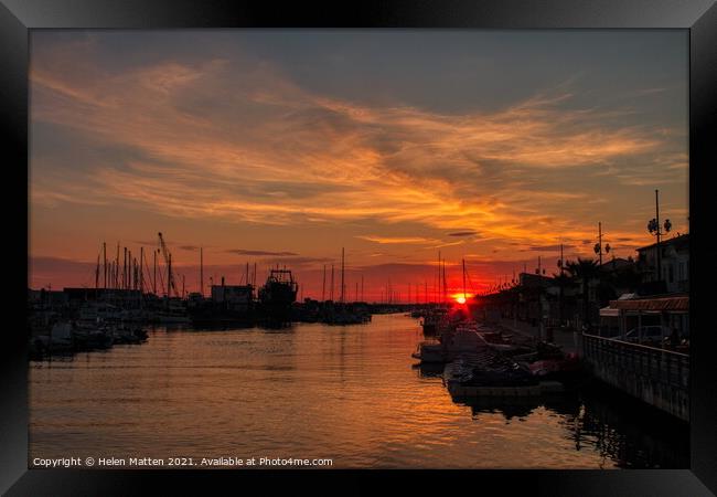 Sunrise on Grau du Roi port Camargue Framed Print by Helkoryo Photography