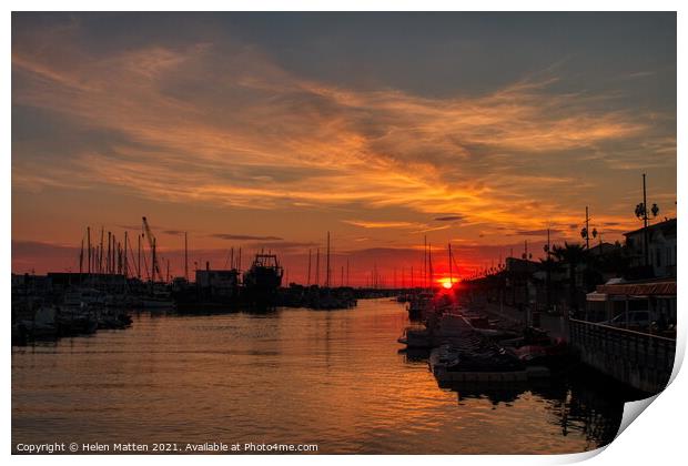 Sunrise on Grau du Roi port Camargue Print by Helkoryo Photography