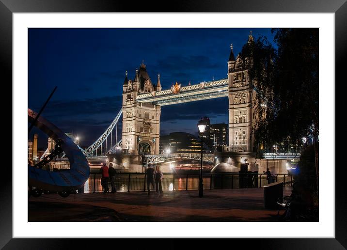 Tower Bridge at night Framed Mounted Print by tim miller