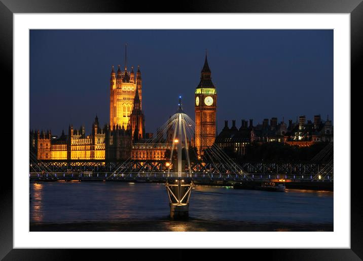 Houses of parliament at night Framed Mounted Print by tim miller