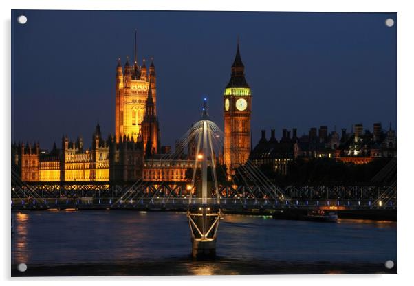 Houses of parliament at night Acrylic by tim miller