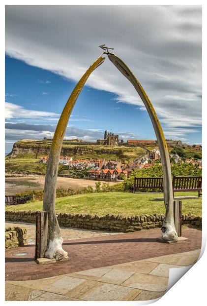 Whitby Whale Bone Arch Print by Roger Green