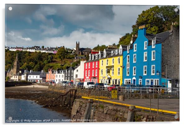 Tobermory Waterfront Acrylic by Philip Hodges aFIAP ,