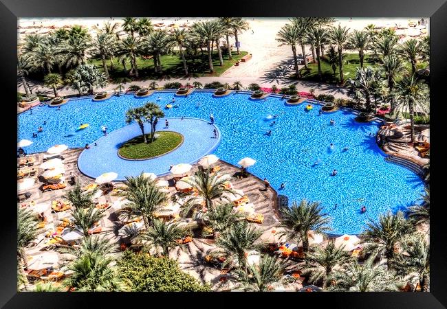 Luxury Swimming Pool Dubai  Framed Print by David Pyatt