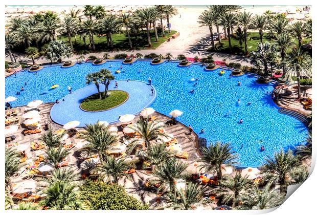 Luxury Swimming Pool Dubai  Print by David Pyatt