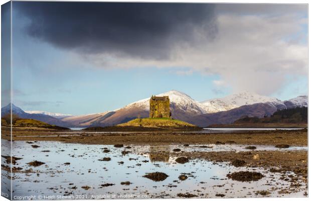 Castle Stalker in the Scottish Highlands Canvas Print by Heidi Stewart