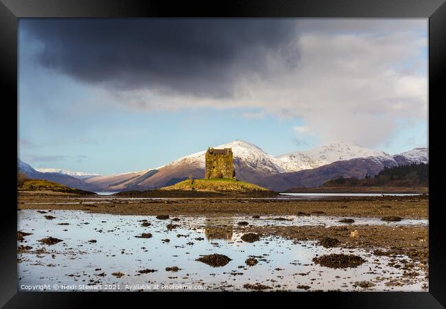 Castle Stalker in the Scottish Highlands Framed Print by Heidi Stewart