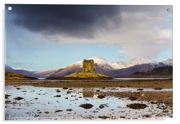 Castle Stalker in the Scottish Highlands Acrylic by Heidi Stewart