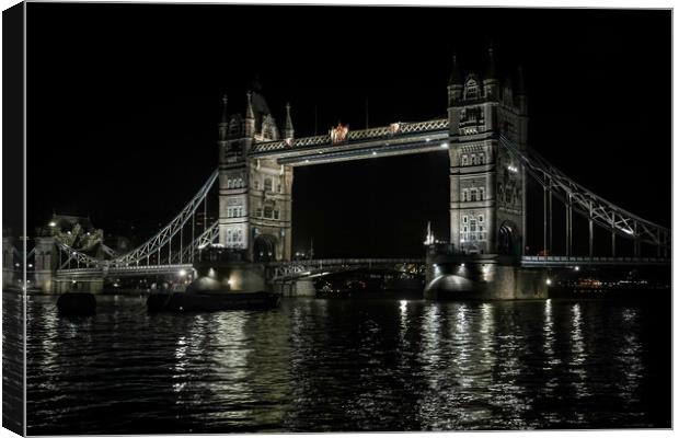 tower bridge at night Canvas Print by tim miller