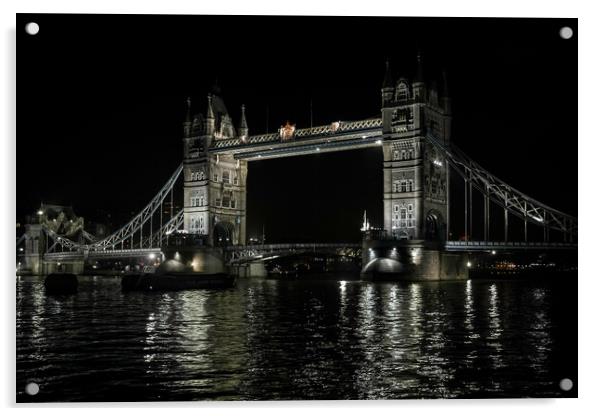 tower bridge at night Acrylic by tim miller