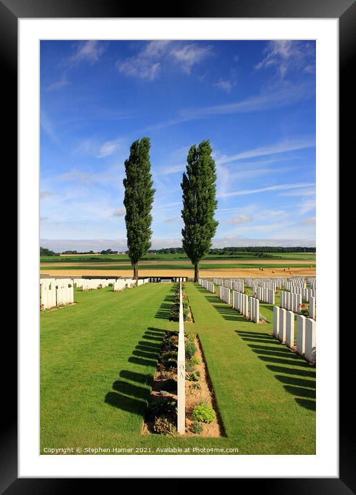 Somme War Graves Framed Mounted Print by Stephen Hamer