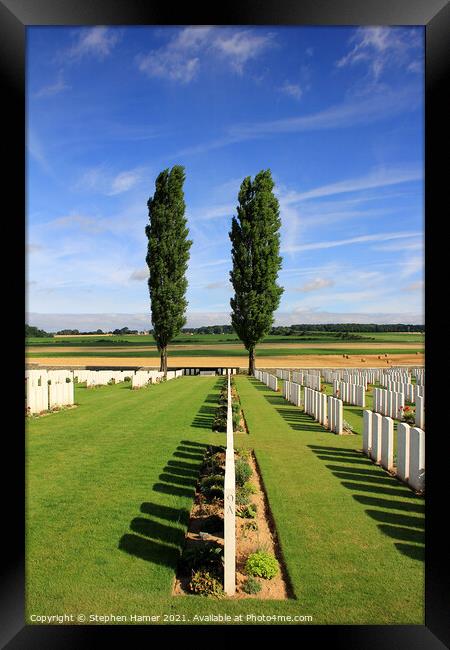 Somme War Graves Framed Print by Stephen Hamer