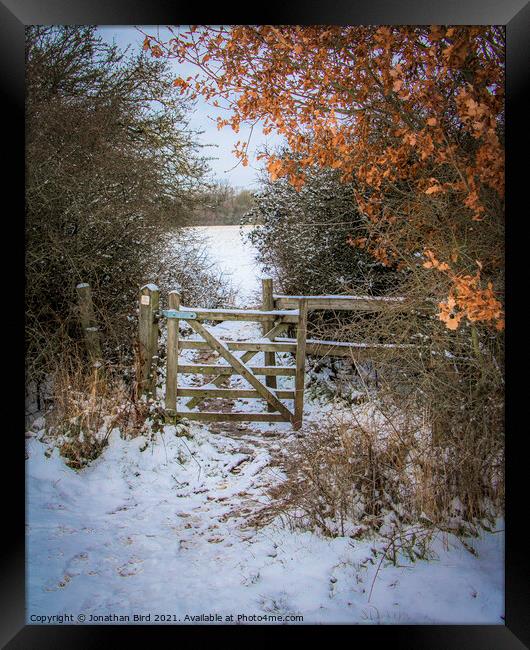 A Gap in the Hedge, Hutton Country Park Framed Print by Jonathan Bird