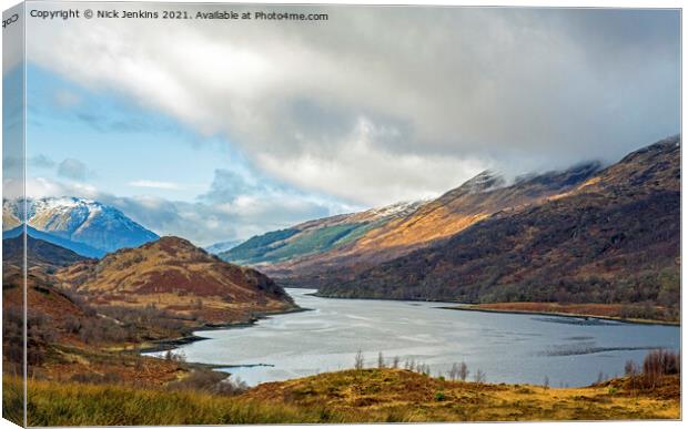 Loch Leven looking north from Kinlochleven Lochabe Canvas Print by Nick Jenkins