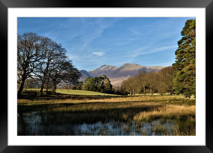 View of mountains from walk around Derwent Water,  Framed Mounted Print by Peter Wiseman