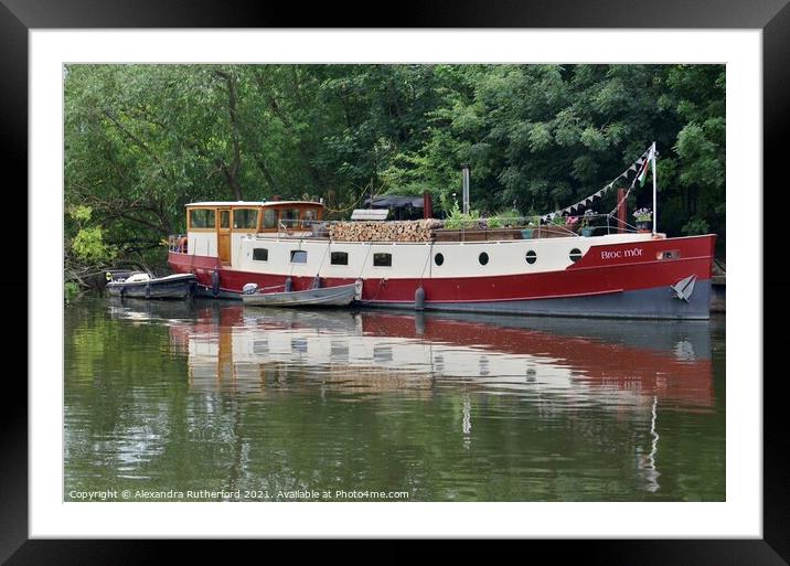 Barge, Thames Ditton Framed Mounted Print by Alexandra Rutherford