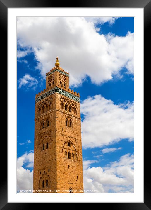 The Koutoubia Mosque Framed Mounted Print by geoff shoults