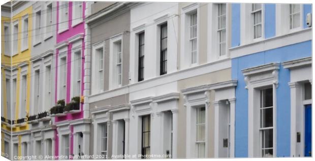 Painted Houses in Notting Hill Canvas Print by Alexandra Rutherford