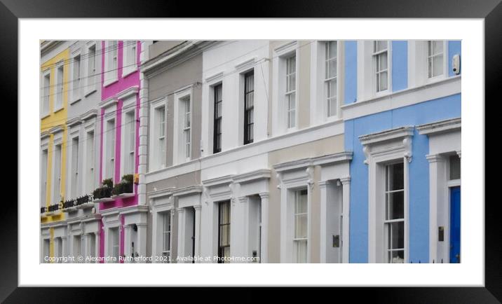 Painted Houses in Notting Hill Framed Mounted Print by Alexandra Rutherford