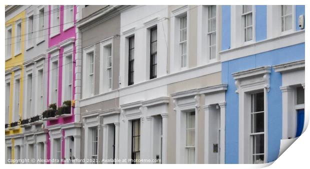 Painted Houses in Notting Hill Print by Alexandra Rutherford